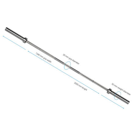 Internationell kompakt skivstng 17,5 kg, 200 cm, 30 mm grepp
