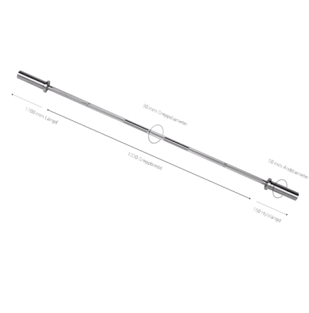 Internationell kompakt skivstng 11 kg, 170 cm, 28 mm grepp