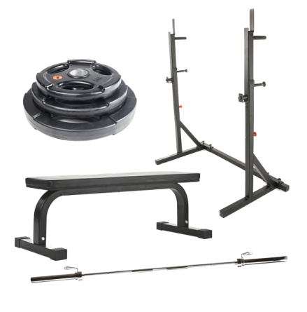 Styrkepaket TF Home 127,5 kg inkl. Trningsbnk