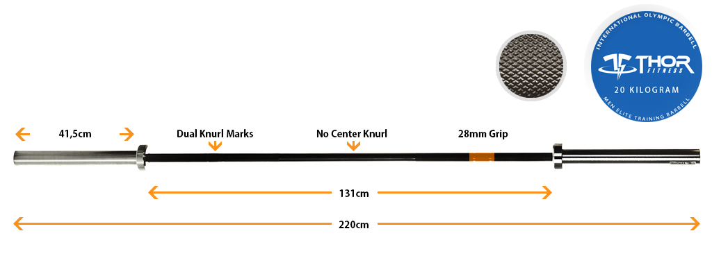 Dual Knurl Black bar